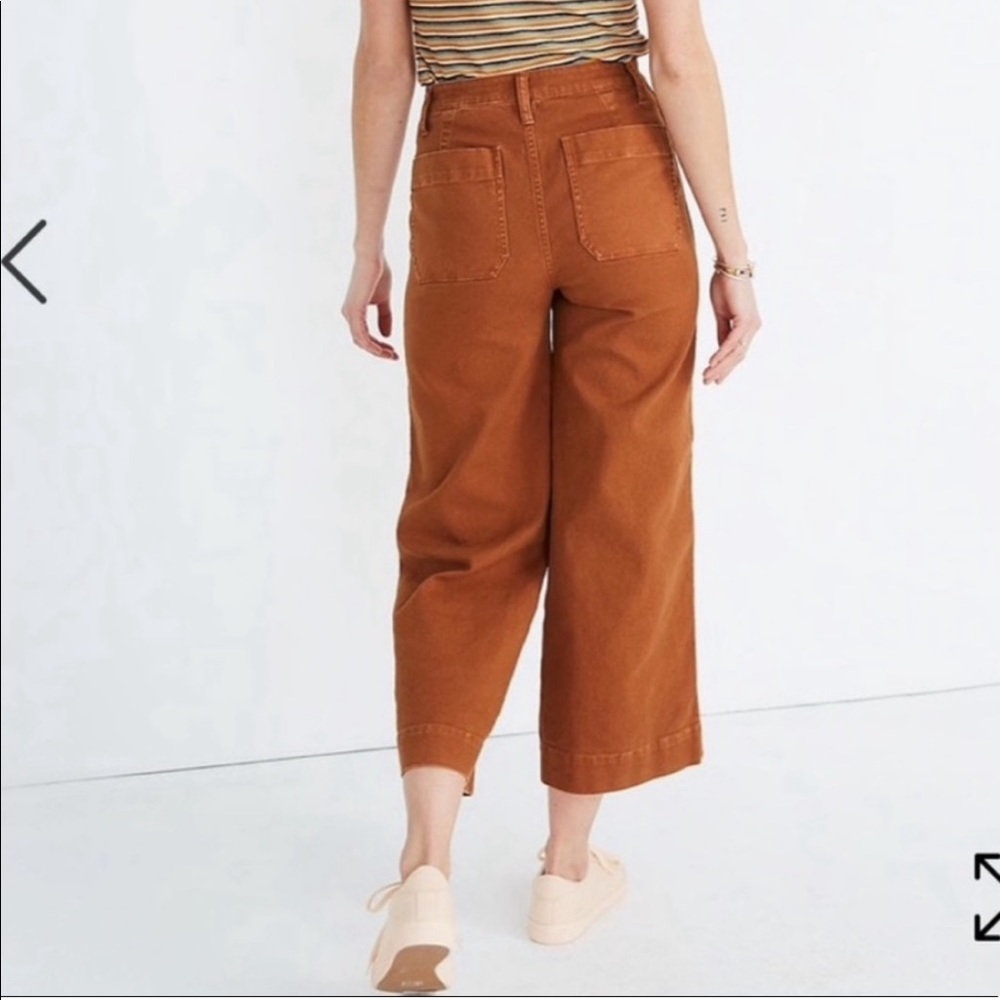 Madewell Slim Emmett Wide-Leg Crop Pant Size 30 Warm Nutmeg EUC